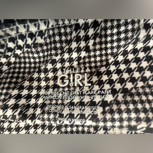 Athleta Girl High Rise Chit Chat Flare Pants – Houndstooth Checkered Size 14 NWT - Picture 9 of 15